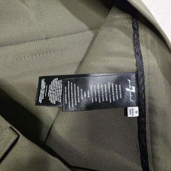 7 For All Mankind Mens 8 Inch Shorts Size 38 Green Khaki - Picture 4 of 5